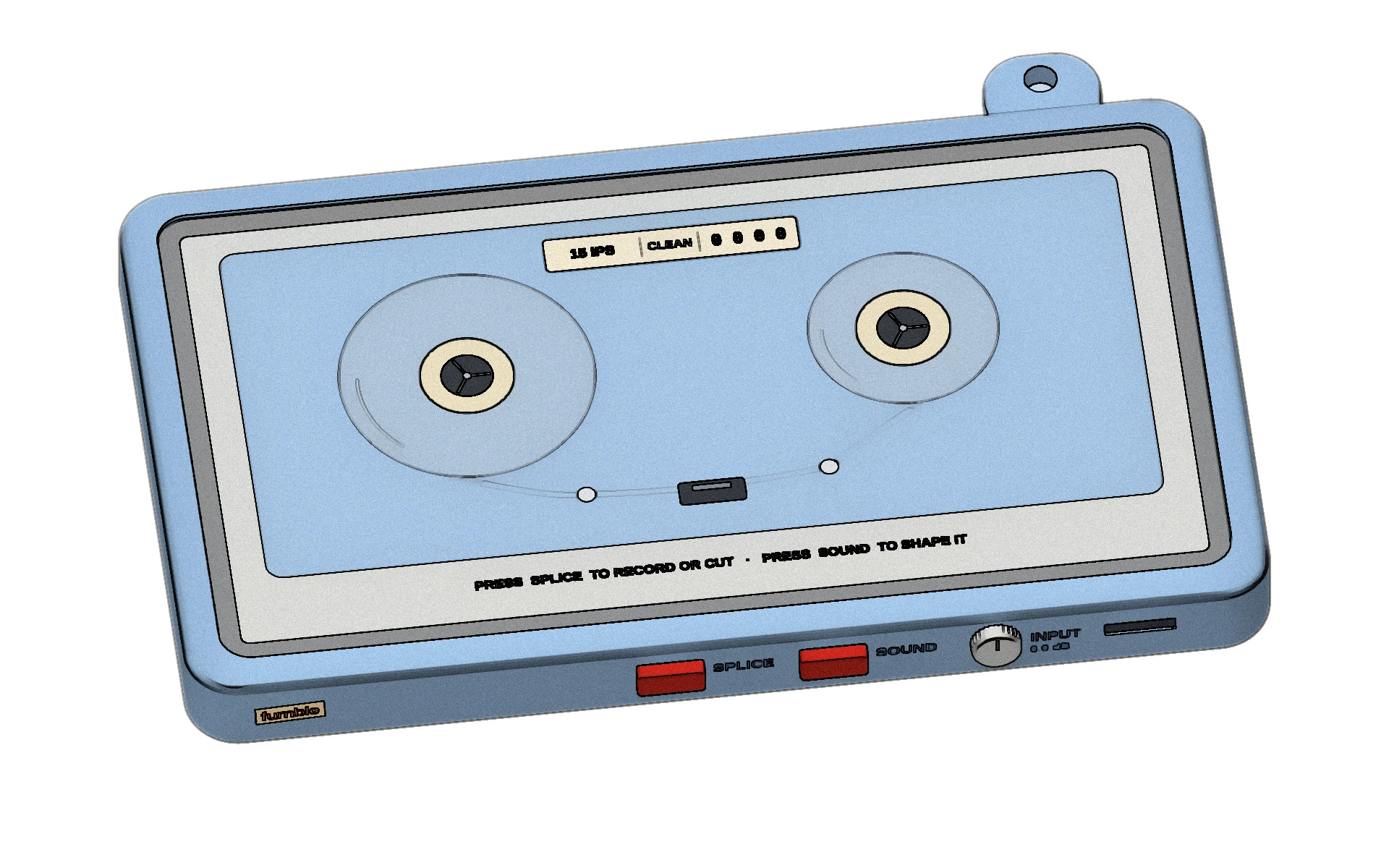 Snup: the tape plugin, drawn as a small blue reel-to-reel machine